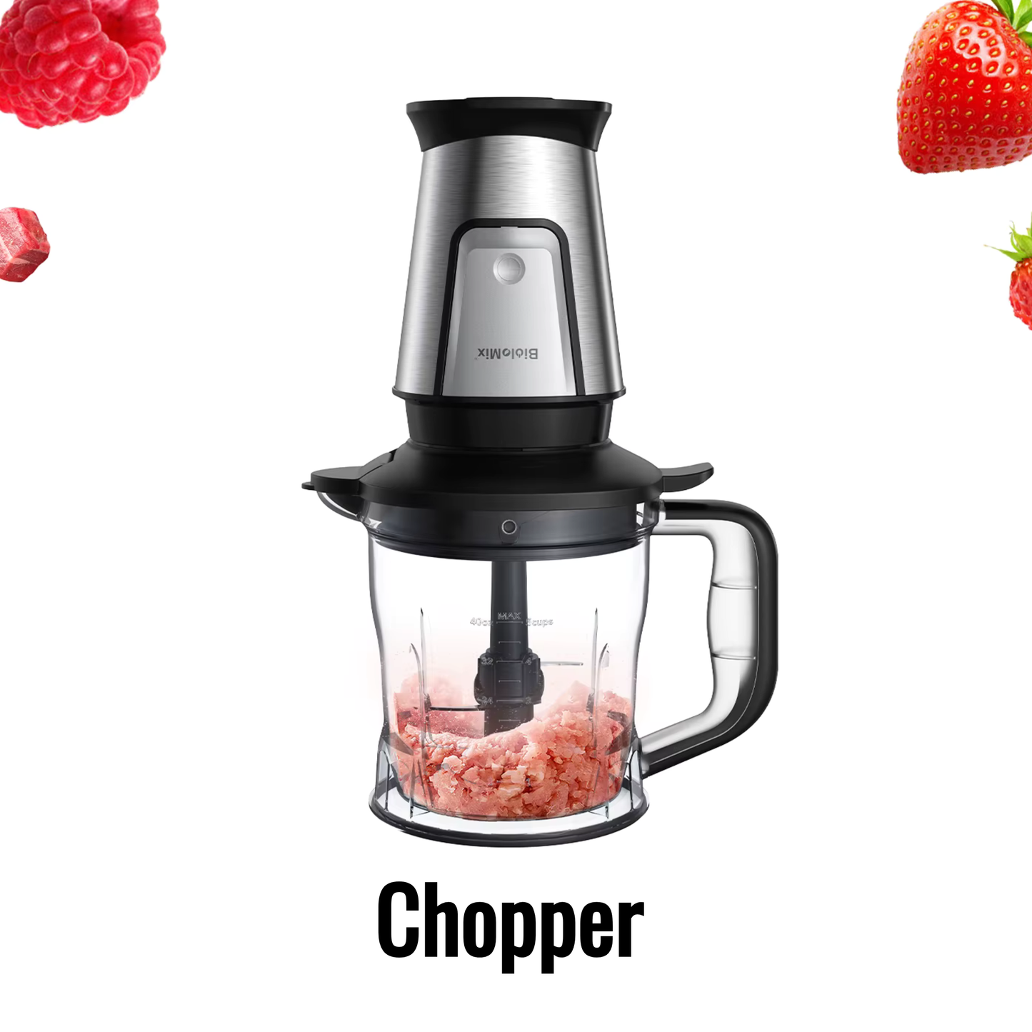 BioloMix 3-in-1 Multifunctional Food Processor 700W Portable Juicer Blender Personal Smoothie Mixer Food Chopper and Dry Grinder