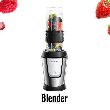 BioloMix 3-in-1 Multifunctional Food Processor 700W Portable Juicer Blender Personal Smoothie Mixer Food Chopper and Dry Grinder