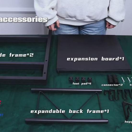 A man reviews the installation of a Microwave Shelf Organizer.